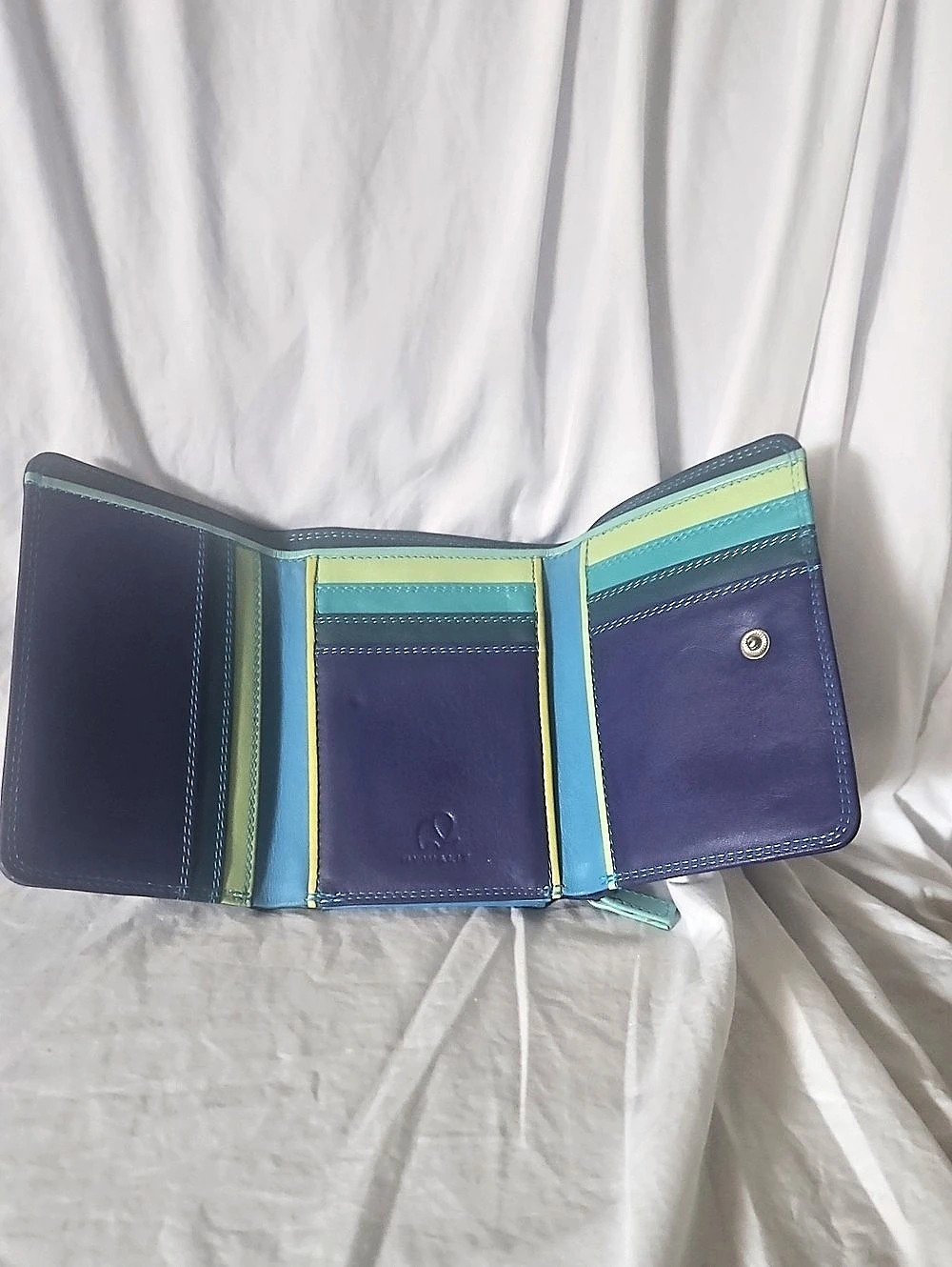 Mywalit Color Block Wallet in Blue & Green